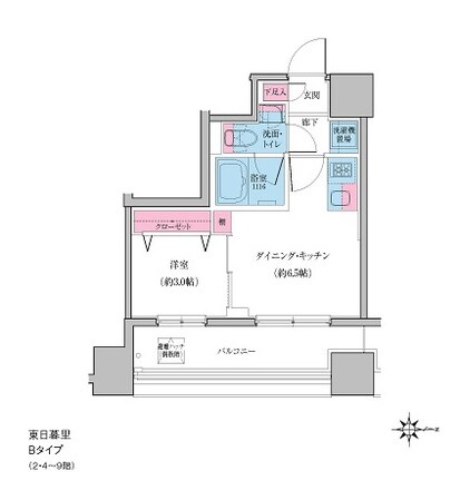 クレヴィアリグゼ日暮里の物件間取画像